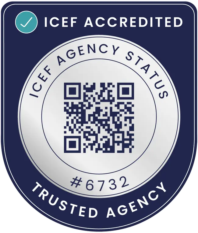 ICEF accredited agency certification mark for Pratham International